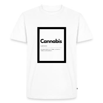 Cannabis - Gefühl von Frieden Spruch - Männer Premium Bio T-Shirt - Weiß - Vorne - Nico (187cm)