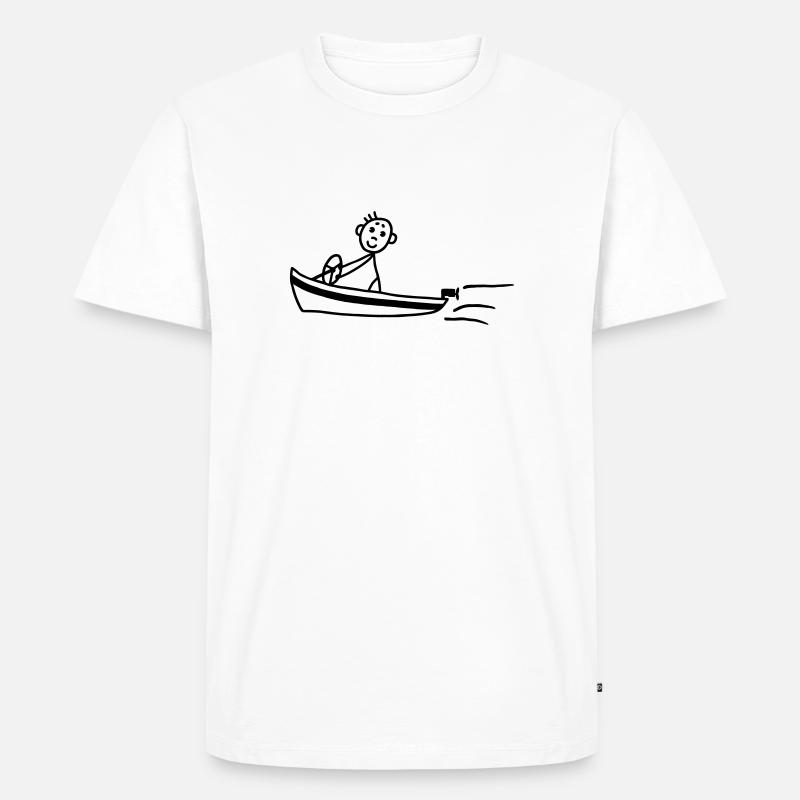 Motorboot - Boot - Männer Premium Bio T-Shirt - Weiß