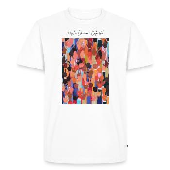 Make Life more Colorful - Men's Premium Organic T-Shirt - white - Front - Nico (187cm)