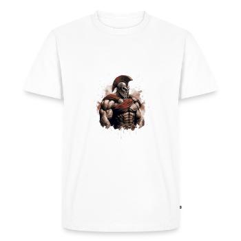 Spartan Muscles Gladiator Gym - Men's Premium Organic T-Shirt - white - Front - Nico (187cm)
