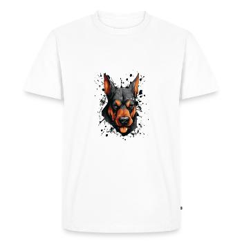 Doberman Head Dog Portrait Motivation Animal - Men's Premium Organic T-Shirt - white - Front - Nico (187cm)