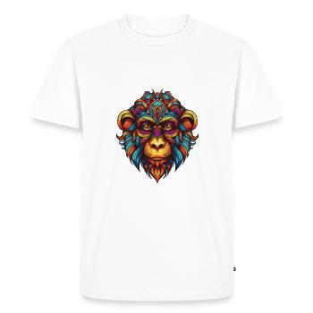 Monkey Portrait - Men's Premium Organic T-Shirt - white - Front - Nico (187cm)