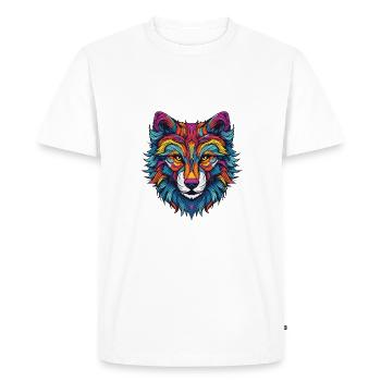 Portrait de loup - T-shirt Premium bio Homme - blanc - Devant - Nico (187cm)