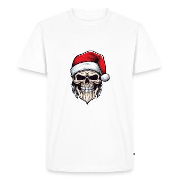 Santa Claus Skull - Men's Premium Organic T-Shirt - white - Front - Nico (187cm)