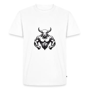 Bull Bull Taurus Muscles Gym d’entraînement - T-shirt Premium bio Homme - blanc - Devant - Nico (187cm)