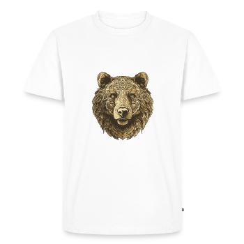 Portrait d’ours - T-shirt Premium bio Homme - blanc - Devant - Nico (187cm)