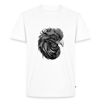 Portrait de coq - T-shirt Premium bio Homme - blanc - Devant - Nico (187cm)