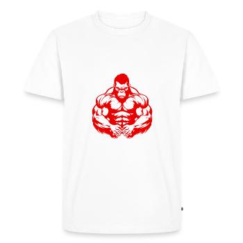 Gymnase Gorilla Muscles Beast - T-shirt Premium bio Homme - blanc - Devant - Nico (187cm)