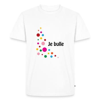 Je bulle ! - T-shirt Premium bio Homme - blanc - Devant - Nico (187cm)