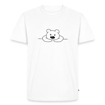 Cute Cute Cute Sad Bear Brown Bear - Men's Premium Organic T-Shirt - white - Front - Nico (187cm)