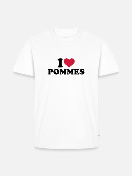 Pommes - Männer Premium Bio T-Shirt - Weiß