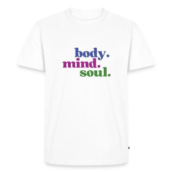 Body Mind Soul - Body Mind Soul Harmony - Men's Premium Organic T-Shirt - white - Front - Nico (187cm)