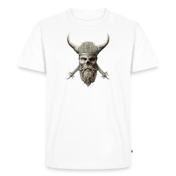 Viking Skull Bright - Men's Premium Organic T-Shirt - white - Front - Nico (187cm)