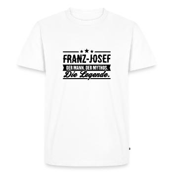 Man Myth Légende Franz-Josef - T-shirt Premium bio Homme - blanc - Devant - Nico (187cm)