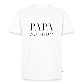 Papa au rhum - T-shirt Premium bio Homme - blanc - Devant - Nico (187cm)