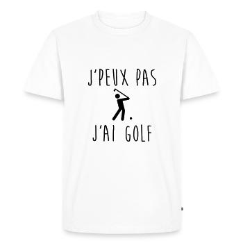 J'peux pas j'ai GOLF - T-shirt Premium bio Homme - blanc - Devant - Nico (187cm)