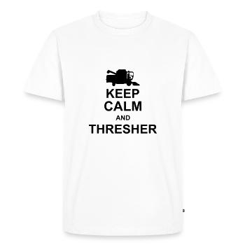 keep calm and thresher kg10 - Men's Premium Organic T-Shirt - white - Front - Nico (187cm)