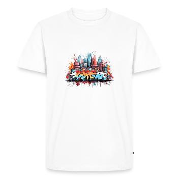 Urban Graffiti Abstract Street Art Clothing - Men's Premium Organic T-Shirt - white - Front - Nico (187cm)