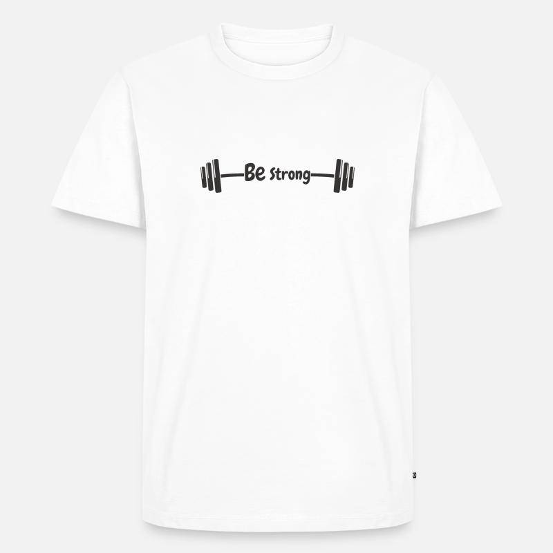 Sei stark - Männer Premium Bio T-Shirt - Weiß