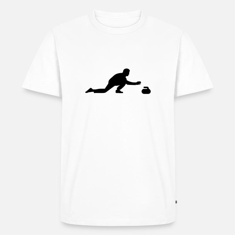 Curling - Männer Premium Bio T-Shirt - Weiß
