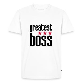 Best Boss - Men's Premium Organic T-Shirt - white - Front - Nico (187cm)