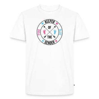 Keeper Of The Gender - Gender Reveal Pink or Blue - T-shirt Premium bio Homme - blanc - Devant - Nico (187cm)