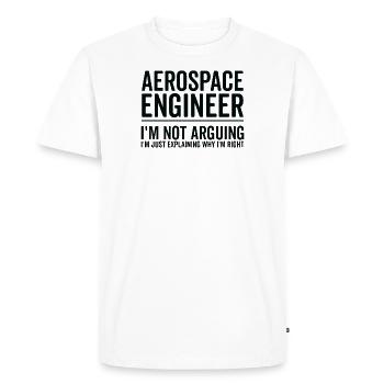 Just Explaining - Aerospace Engineer - Men's Premium Organic T-Shirt - white - Front - Nico (187cm)
