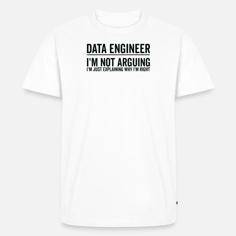 Just Explaining - Dateningenieur - Männer Premium Bio T-Shirt - Weiß