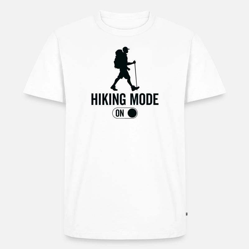 Wandermodus Ein - Wanderungen Wandern - Männer Premium Bio T-Shirt - Weiß