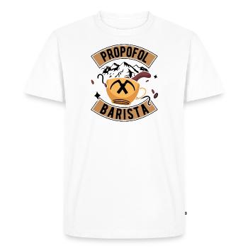 Propofol Barista - Laryngoscope Anesthesia Anesthesia - Men's Premium Organic T-Shirt - white - Front - Nico (187cm)