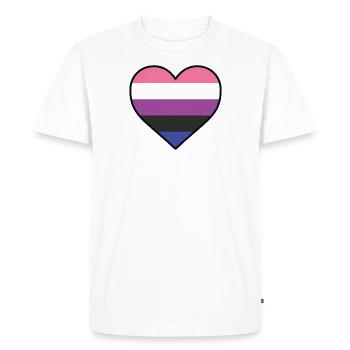 LGBT Heart - LGBTQIA Sexual Fluid - Men's Premium Organic T-Shirt - white - Front - Nico (187cm)