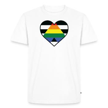 CŒUR LGBT - LGBTQIA Just Ally - T-shirt Premium bio Homme - blanc - Devant - Nico (187cm)