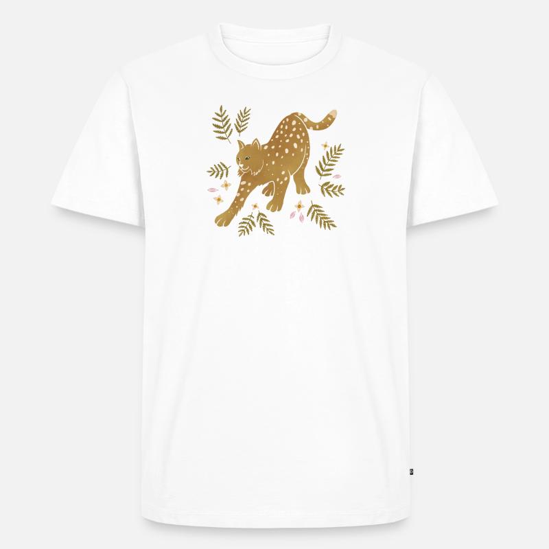 Wilde Tiere - Luchs - Männer Premium Bio T-Shirt - Weiß