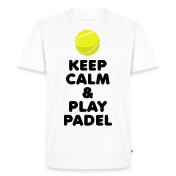 Padel Keep Calm & Play Padel - Men's Premium Organic T-Shirt - white - Front - Nico (187cm)