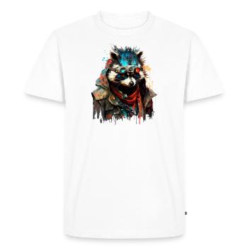 Raton laveur, animal de la collection Cyber Squad - T-shirt Premium bio Homme - blanc - Devant - Nico (187cm)