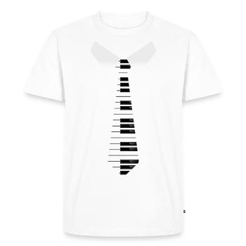 Piano Tie Stage Outfit Pianist - Men's Premium Organic T-Shirt - white - Front - Nico (187cm)
