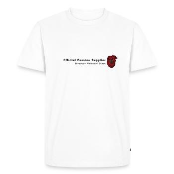 Morocco fan shirt "Passion & Heart" - Men's Premium Organic T-Shirt - white - Front - Nico (187cm)