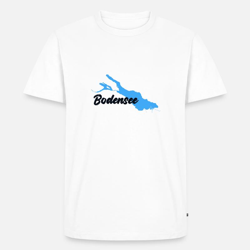 Bodensee schwarz - Männer Premium Bio T-Shirt - Weiß