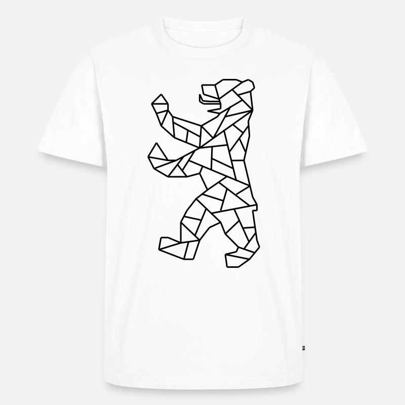 Berliner Bär Origami - Männer Premium Bio T-Shirt - Weiß