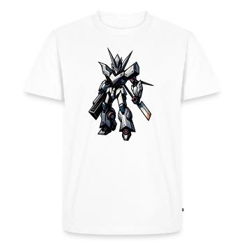 Sci-Fi Anime Manga Futuristic Robot Warrior - Men's Premium Organic T-Shirt - white - Front - Nico (187cm)