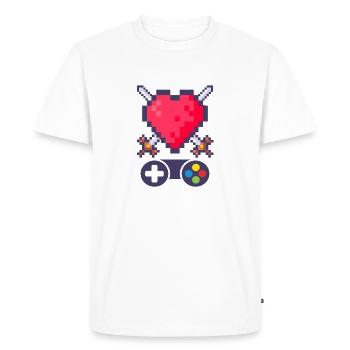 Nerd du jeu - T-shirt Premium bio Homme - blanc - Devant - Nico (187cm)