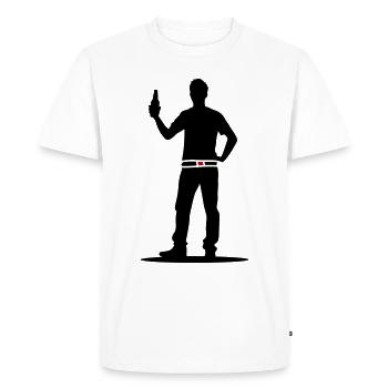 Boire de la bière Silhouette - T-shirt Premium bio Homme - blanc - Devant - Nico (187cm)