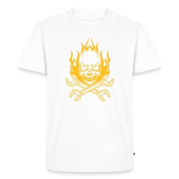Tuning Skull - T-shirt Premium bio Homme - blanc - Devant - Nico (187cm)