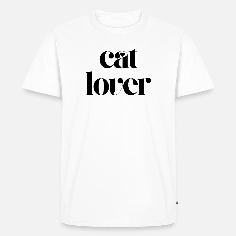 Katzenliebhaber - Männer Premium Bio T-Shirt - Weiß
