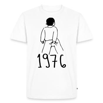 1976 Birthday 1976 - Men's Premium Organic T-Shirt - white - Front - Nico (187cm)