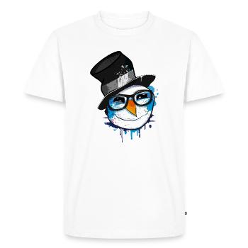 Snowman with nerd glasses - Men's Premium Organic T-Shirt - white - Front - Nico (187cm)