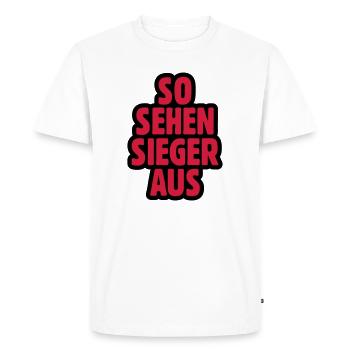SO VOIR GAGNANT OFF - T-shirt Premium bio Homme - blanc - Devant - Nico (187cm)