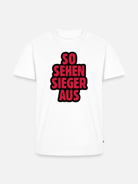 SO SEHEN SIEGER AUS - Männer Premium Bio T-Shirt - Weiß