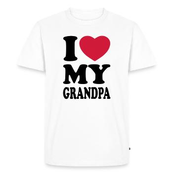 I love my grandpa - J'aime mon grand-père - T-shirt Premium bio Homme - blanc - Devant - Nico (187cm)