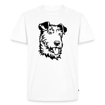 Tête de terrier irlandais - T-shirt Premium bio Homme - blanc - Devant - Nico (187cm)